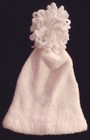 girls STRETCHY IVORY WHITE WINTER HAT medium large TODDLER pom pom LOOPY cute @@