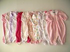 Infant Baby Girl Pink Purple White Foot Sleeper Zipper Snap Carters Gerber Hush