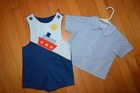 VTG SEARS Applique Boat Jon Jon & Shirt Size 3T Fits 2T