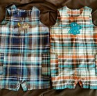 Carter's Infant Boys 6 Months Sleeveless Summer Rompers (2) Monkey Octopus