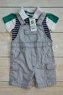 NWT BOYS FIRST IMPRESSIONS 2-PIECE POLO SHORTALL NEWBORN INFANT SIZE 6-9 MONTHS
