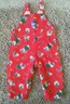 Vintage OshKosh*Red Teddy Bear Print Overalls*Toddler Baby Boy 18m*USA Made*EVC