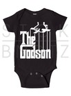 THE GODSON GODFATHER MAFIA RETRO SCARFACE USA BABY FUNNY CUTE SHOWER GIFT ONESIE
