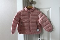 New Moncler Light Pink Down Puffer Jacket Coat Baby Toddler Girls sz 12 / 18 mo