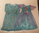 2 Disney Tinkerbell Little Mermaid Princess Fairies Sleepwear Nightgown Sz 2T