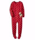 CARTER'S® Little Girls 4, 5 Red Reindeer Wreath Blanket Sleeper Pajama *NWT*