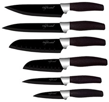Chef 6 Pc Knife Set Kitchen Knives Professional Cooking Culinary Stainless Steel