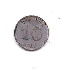 1882 Sweden Silver Ten Ore- Very Strong Details !