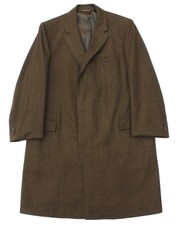 Vtg 60s Karoll'S Mad Brown Atomic Skinny Wool Chesterfield Overcoat Men's 42S