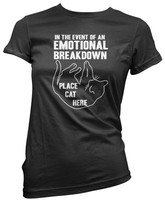 In case of Emotional Breakdown Cat - Lady Lover Gift Funny Womens Fitted T-Shirt
