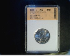 2008-D Us Washington, Alaska State Quarter, Very High Grade (Us-725)