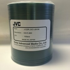 100 JVC Taiyo Yuden 48X White Inkjet HUB Printable CD-R Blank Disc Made in Japan