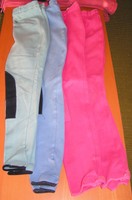 Kinder Reithose Gr 170-176 Rosa Blau Kniebesatz Klett 95% Baumwolle Euroriders