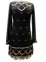 New Black 1920's Gatsby fully embellished shift dress sizes 8 10 12 14 16 18 20
