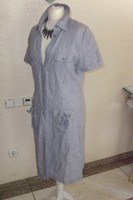 hemdkleid leinenkleid Marc O`Polo hellgrau blaugrau M 40-42