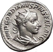 GORDIAN III 240AD Silver Ancient Roman Coin Felicitas Good luck Cult i55695