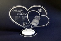 Geschenk Herz mit Gravur Fotogravur Verlobung Acryl Muttertag Option LED #0104