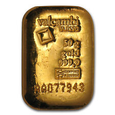 50 gram Gold Bar - Valcambi (Poured w/Assay) - Sku #83921