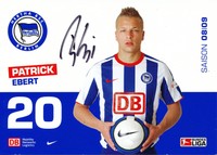 Patrick Ebert    Hertha BSC Berlin   2008/2009   Autogrammkarte - 203465