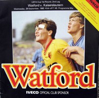 FC Watford - Kaiserslautern - Programm UEFA-Cup 1983/84
