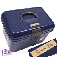 Putzbox Putzkiste Putzkasten Waldhausen Ozeanblau mit graviertem Namensschild