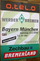 Spielplakat - 04.04.1998 - Werder Bremen vs. Bayern München + Sammler + 