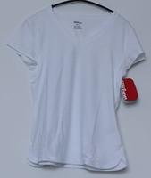 Wilson Short Sleeve V-Neck Damen Funktions-Shirt weiß, Tshirt Tennis