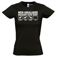 WTHAWP T-Shirt Women Pferd Pferde ANDALUSIER reagiert aufs Wort Siviwonder