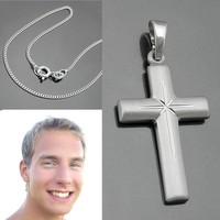 Männer Frauen Kinder Kreuz Anhänger aus Echt Silber 925 mit Kette Länge wählbar
