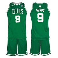 Adidas Celtics Rondo 9 Basketball Kinder Set Shorts+Trikot NBA grün Boston NEU