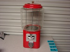 Acron 1 cent vending machine gumball gum red round globe nice condition