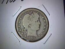 1905-O Barber Quarter Dollar Coin, United States Silver Quarter Coin, Old