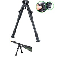 Einstellbar 8"-10" Metall Frühling Zweibein Taktisch Rückkehr Rest Bipod Jagd DE
