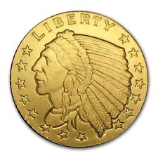 1/10 oz Gold Round - Incuse Indian #Papps75135 Lot 20161232