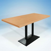 5x Bistrotische eckig Berlin Doppelgestell Gusseisen Tischgestell Gastro Tisch