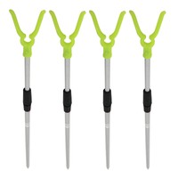 4x ALU Teleskop Rutenhalter Angelhalter m. V- Auflage Schnurlaufkerbe ausziehbar