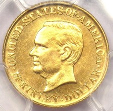1916 McKinley Gold Dollar Coin G$1 - Pcgs Unc Details - Rare Ms Bu Coin