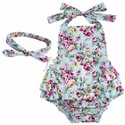 Infant Baby Girl Bodysuit Floral Romper Jumpsuit Sunsuit Clothes Headband Set 6M