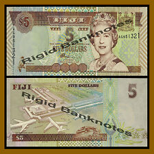 Fiji 5 Dollars, Nd 2002 P-105b Queen Elizabeth Ii Unc