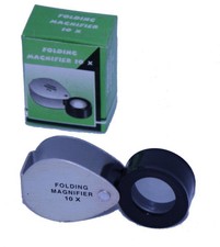 Pocket Magnifier Lens: 10X Single Lens Metal Frame
