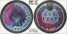 1895 Proof Indian Head Pcgs Pr65Bn - Rainbow Toned - Registry Quality