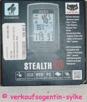 CATEYE Stealth 50 Fahrradcomputer, Radcomputer, GPS, ANT kompatibel,Herzfrequenz