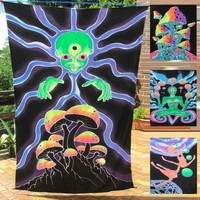WANDBEHANG backdrop UV active flouro goa psy deko deco trance rave banner tuch