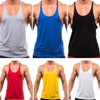 Herren Bodybuilding Fitness Studio Muskel Netzhemd Y-rücken Racerback Tank Top