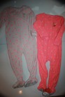 Toddler Girl Pajamas 4T Lot of 2 Carter's Footed Pink Polka Dot Mouse Fox
