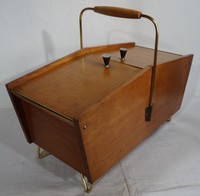 mid century design sewing box - Vintage Nähkasten Utensilienbox Nähkästchen 50er