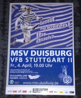 MSV Duisburg - VFB Stutgart II Postkarte Saison 2013/2014
