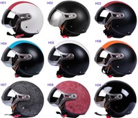 ECE Motorradhelm Rollerhelm Jethelme leder Motor Scooter Helm Visier M L XL