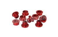 Simon-Bikes Alu Kettenblattschrauben für 1-fach Kurbel, Singlespeed, 5erSet, rot