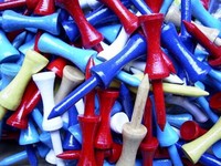 200 bunte Castle Golftees  Länge 5,4 cm (2 1/8")  NEU  Golf Tees  Holztees 